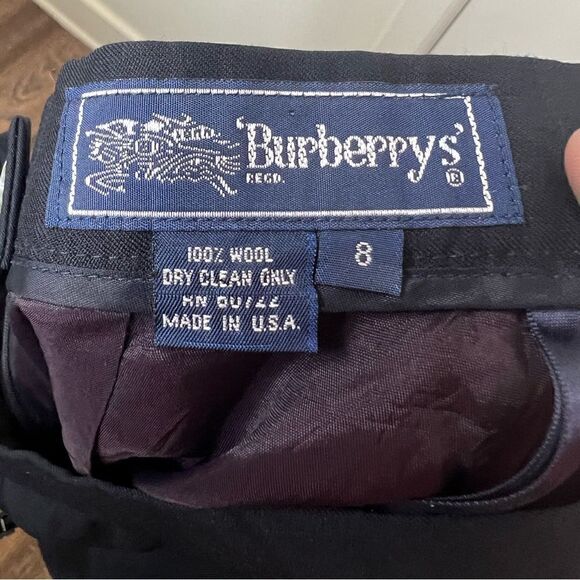 Burberry Navy Blue Vintage Burberry’s 100% Wool Academia Pencil Skirt Size 8 - Picture 12 of 12